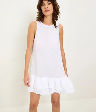 Michael Stars Dhaliah Ruffle Mini Dress In Chalk In White