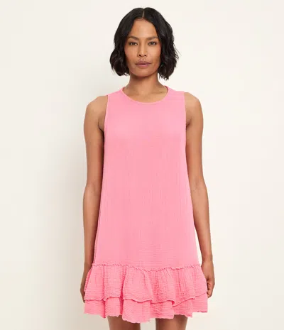 Michael Stars Dhaliah Ruffle Mini Dress In Pink