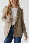 Michael Stars Diana Knit Blazer In Dark Oatmeal In Multi