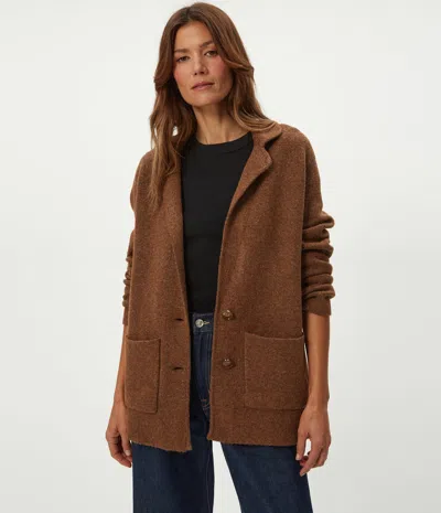 Michael Stars Diana Blazer Cardigan Sweater In Burgundy