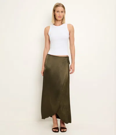 Michael Stars Diane Wrap Midi Skirt In Green