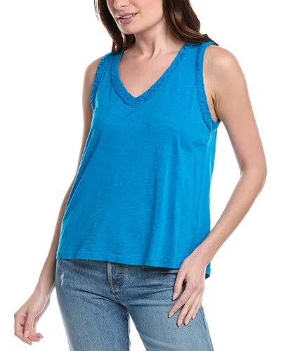 Michael Stars Dina Fabric Mix V-neck Tank In Blue
