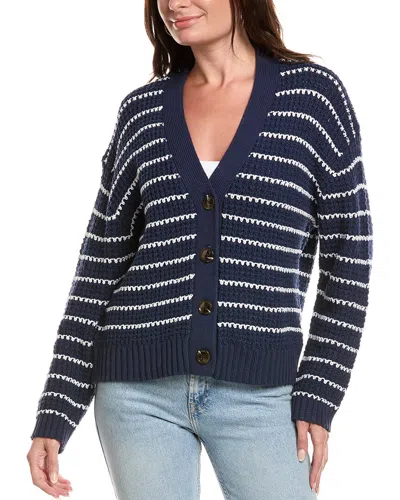Michael Stars Dodi Striped Cardigan In Nocturnal In Blue