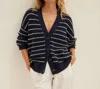 Michael Stars Dodi Striped Cardigan In Noc