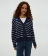 Michael Stars Dodi Striped Cardigan In Nocturnal