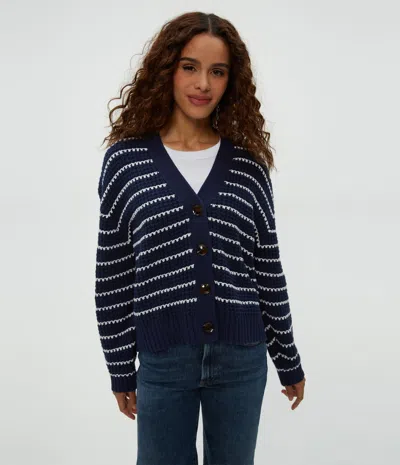 Michael Stars Dodi Striped Cardigan In Nocturnal