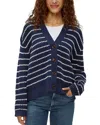 Michael Stars Dodi Striped Cardigan In Nocturnal