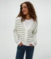 Michael Stars Dodi Striped Cardigan In White