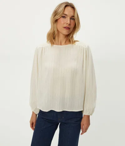 Michael Stars Dolly Metallic Stripe Top In White