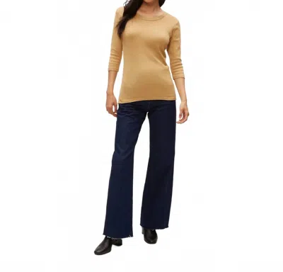 Michael Stars Dora 3/4 Sleeve Shine Tee In 14k In Gold