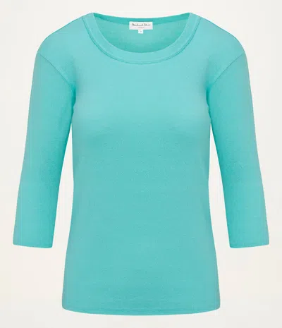 Michael Stars Dora Shine 3/4 Sleeve Tee In Green