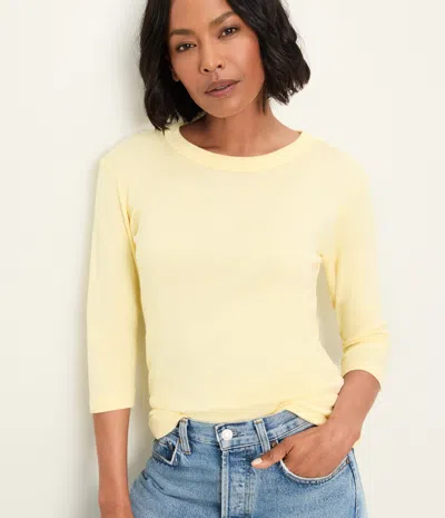 Michael Stars Dora Shine 3/4 Sleeve Tee In Neutral