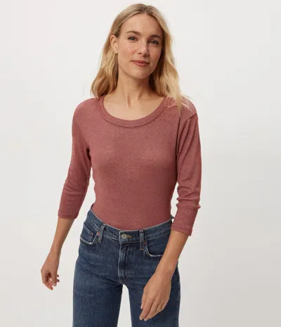 Michael Stars Dora Shine 3/4 Sleeve Tee In Pink