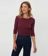 Michael Stars Dot 3/4 Sleeve Tee In Beetroot