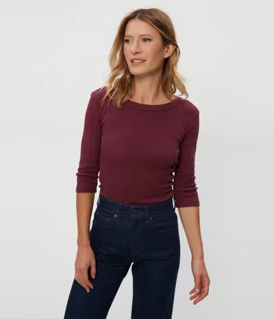 Michael Stars Dot 3/4 Sleeve Tee In Beetroot