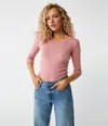 Michael Stars Dot 3/4 Sleeve Tee In Berrywood