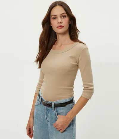 Michael Stars Dot 3/4 Sleeve Tee In Brown