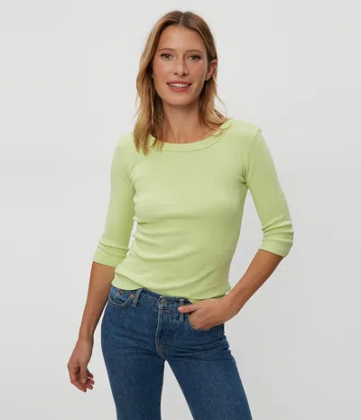 Michael Stars Dot 3/4 Sleeve Tee In Dewdrop