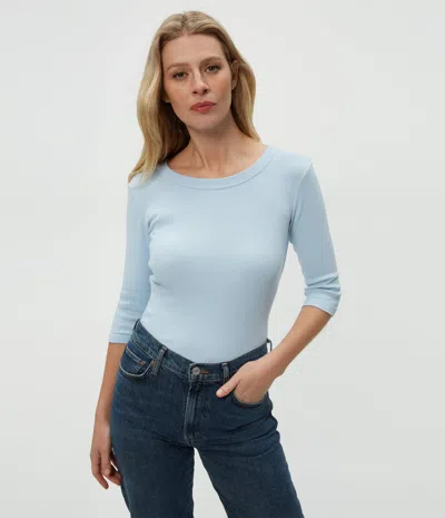 Michael Stars Dot 3/4 Sleeve Tee In Fountain