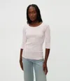 Michael Stars Dot 3/4 Sleeve Tee In Lychee