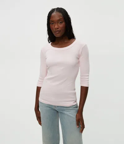 Michael Stars Dot 3/4 Sleeve Tee In Lychee