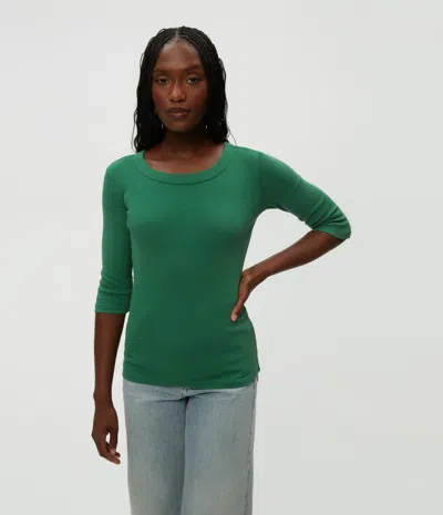 Michael Stars Dot 3/4 Sleeve Tee In Palm