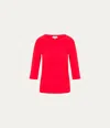 Michael Stars Dot 3/4 Sleeve Tee In Red
