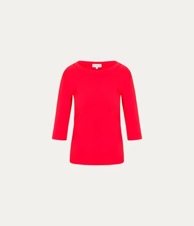 Michael Stars Dot 3/4 Sleeve Tee In Red