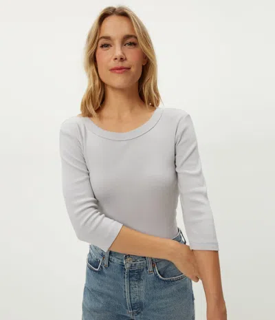 Michael Stars Dot 3/4 Sleeve Tee In White