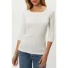 Michael Stars Dot Basic Three-quarter Sleeve Crewneck T-shirt In Gray