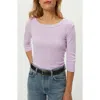Michael Stars Dot Basic Three-quarter Sleeve Crewneck T-shirt In Pink