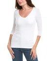 Michael Stars Doubled Front V-neck T-shirt In White