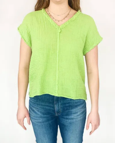 Michael Stars Draya Double Gauze Top In Green