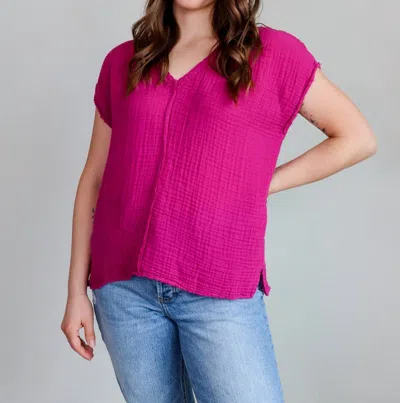 Michael Stars Draya Double Gauze Top In Pink