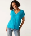 MICHAEL STARS DRAYA GAUZE V-NECK TOP