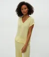 Michael Stars Petite Medina Cropped Gauze Pant In Lemonade