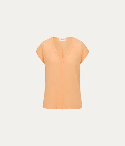 Michael Stars Draya Gauze V-neck Top In Orange