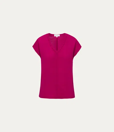 Michael Stars Draya Gauze V-neck Top In Pink