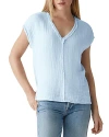 Michael Stars Lizzy V Neck Cotton Tee In Water