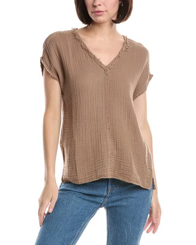 Michael Stars Draya V-neck T-shirt In Brown