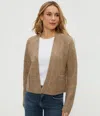 Michael Stars Drea Open Front Cardigan In Brown