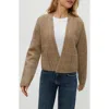 Michael Stars Drea Open Front Cardigan In Brown