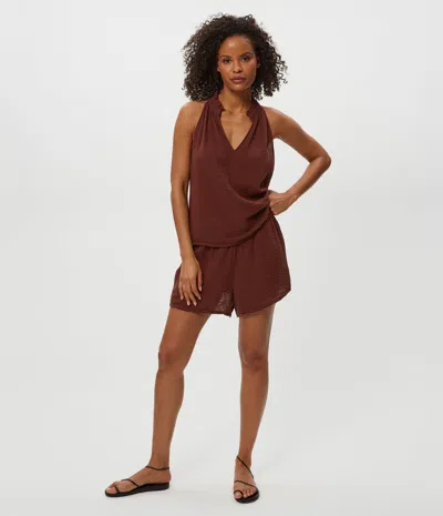 Michael Stars Dream Gauze Flutter Short In Brown