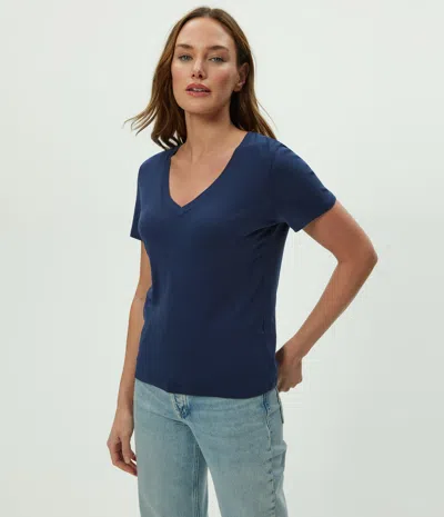 Michael Stars Dylan V-neck Tee In Blue