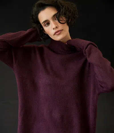 Michael Stars Effy Turtleneck Sweater In Heather Grey