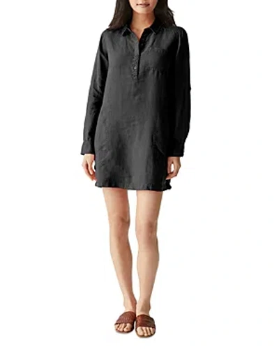 Michael Stars Eleanor Linen Shirt Dress In Black