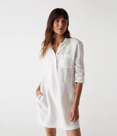 Michael Stars Eleanor Linen Shirt Dress In Windchime
