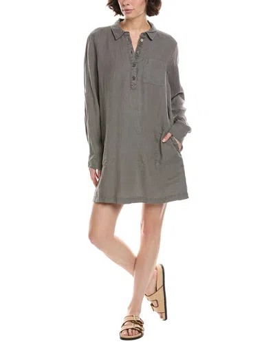 Michael Stars Eleanor Linen Utility Shirtdress In Gray