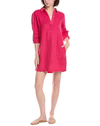 Michael Stars Eleanor Utility Linen Shirtdress In Pink