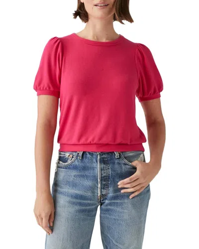 Michael Stars Elise Puff Sleeve Top In Dark Voltage In Multi